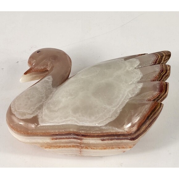 Marble Animal Figurine Swan Collectible Desk Mantel Decorative Christmas Gift - Picture 8 of 13